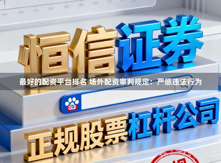 最好的配资平台排名 场外配资审判规定：严惩违法行为